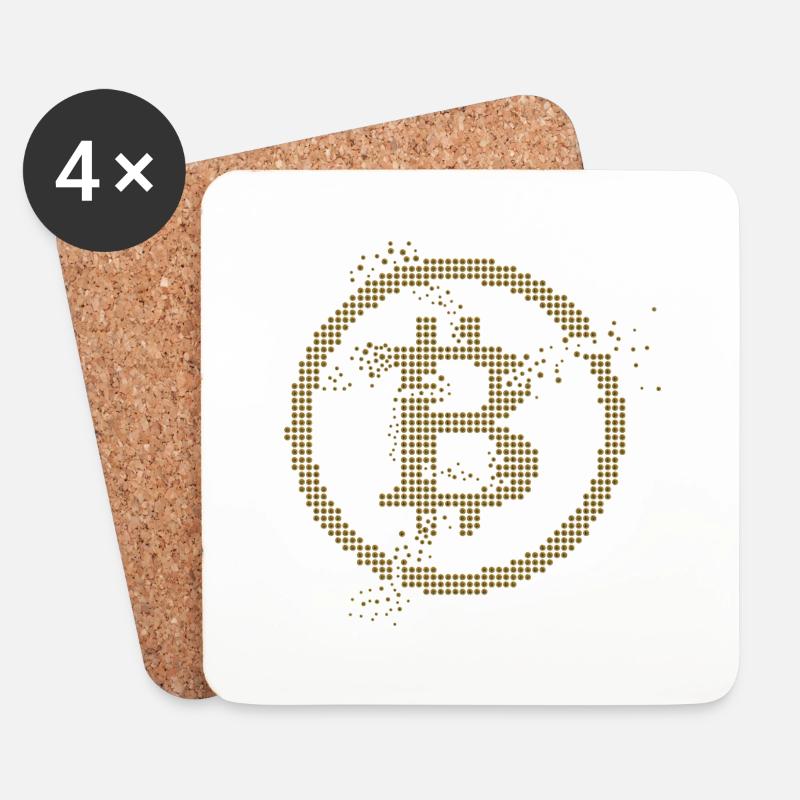 Bitcoin - Untersetzer (4er-Set) - Weiß