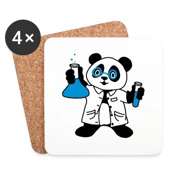 Panda-Wissenschaftler - Untersetzer (4er-Set) - Weiß - Vorne
