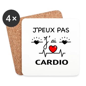 J'PEUX PAS J'AI CARDIO - Dessous de verre (lot de 4) - blanc - Devant