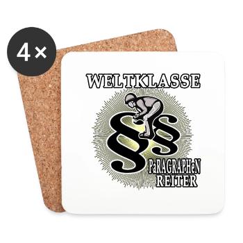 anwalt richter paragraph reiter jura meme gesetz - Untersetzer (4er-Set) - Weiß - Vorne