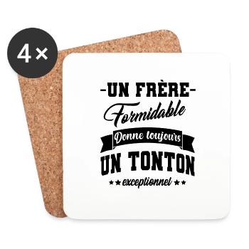 frère formidable tonton exceptionnel,oncle,cadeau - Dessous de verre (lot de 4) - blanc - Devant