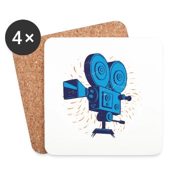 Retro Cinema Camera - Coasters (set of 4) - white - Front