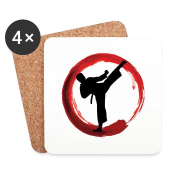 Karaté - Arts Martiaux - Dessous de verre (lot de 4) - blanc - Devant