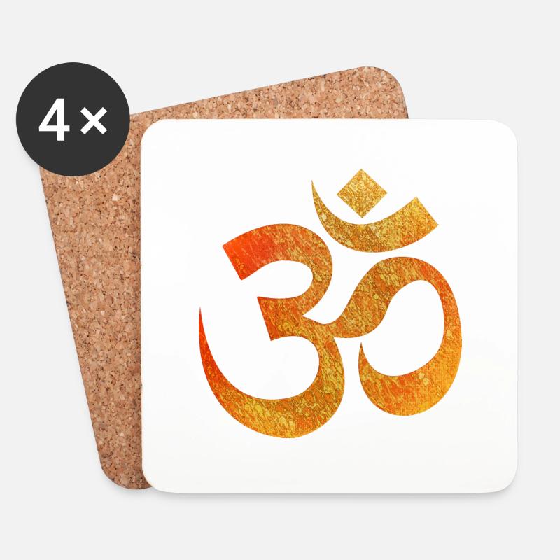 OM gold orange - Untersetzer (4er-Set) - Weiß