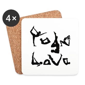 Yoga Love Yogi Yogagils Yogalover Lifestyle Yogini - Untersetzer (4er-Set) - Weiß - Vorne