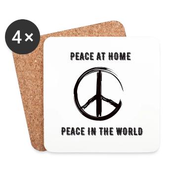 Peace at Home, Peace in the World - Untersetzer (4er-Set) - Weiß - Vorne