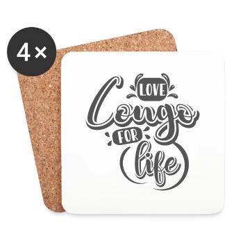 Love Congo For Life - Untersetzer (4er-Set) - Weiß - Vorne