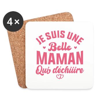 Belle Maman Qui Déchire Cadeau Belle Mère Fête - Dessous de verre (lot de 4) - blanc - Devant