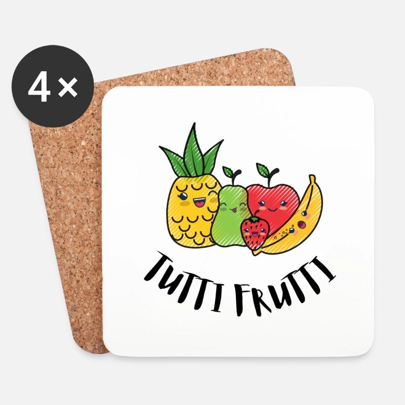 TUTTI FRUTTI - Untersetzer (4er-Set) - Weiß