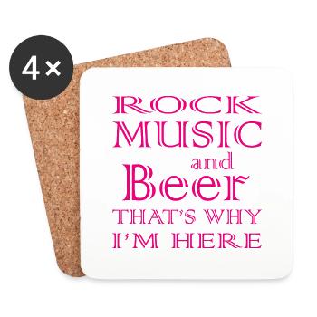 Rock Musik Rock and Roll - Dessous de verre (lot de 4) - blanc - Devant
