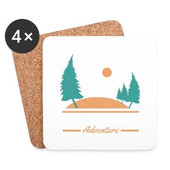 Randonner - Mountain Adventure - Dessous de verre (lot de 4) - blanc - Devant