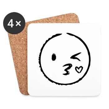 emoji - Dessous de verre (lot de 4) - blanc - Devant