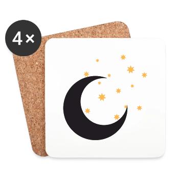 lune et Etoiles pour dormir - Dessous de verre (lot de 4) - blanc - Devant