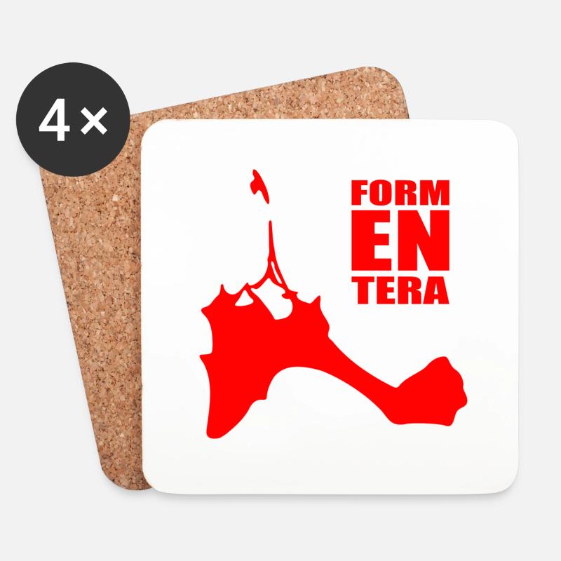 Formentera Balearen - Untersetzer (4er-Set) - Weiß