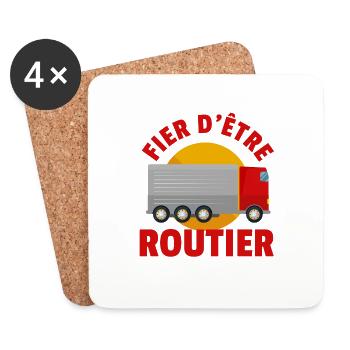Fier d´être Chauffeur Routier Cadeau - Dessous de verre (lot de 4) - blanc - Devant