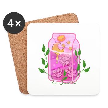 Cherry Blossoms - Coasters (set of 4) - white - Front