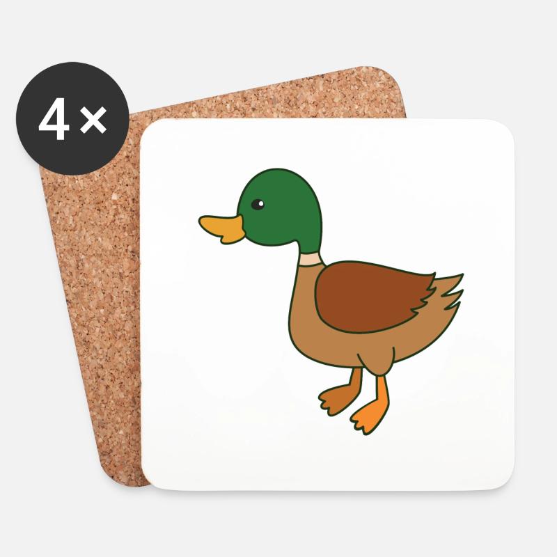 Ente - Untersetzer (4er-Set) - Weiß