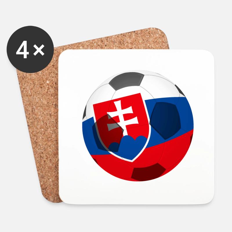 Fußballflagge Muster Slowakei - Untersetzer (4er-Set) - Weiß