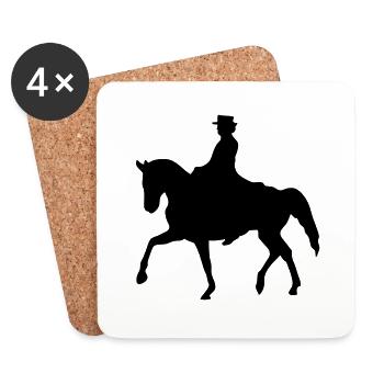 horse riding horse rides shadow - Coasters (set of 4) - white - Front