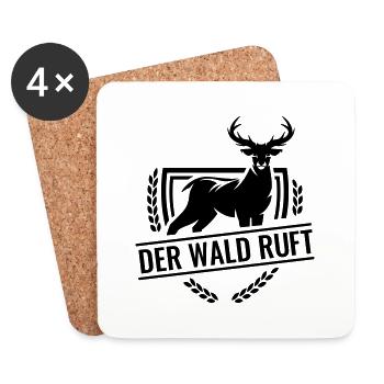 Wald ruft Natur Wandern Erholung Wildnis Hirsch - Untersetzer (4er-Set) - Weiß - Vorne