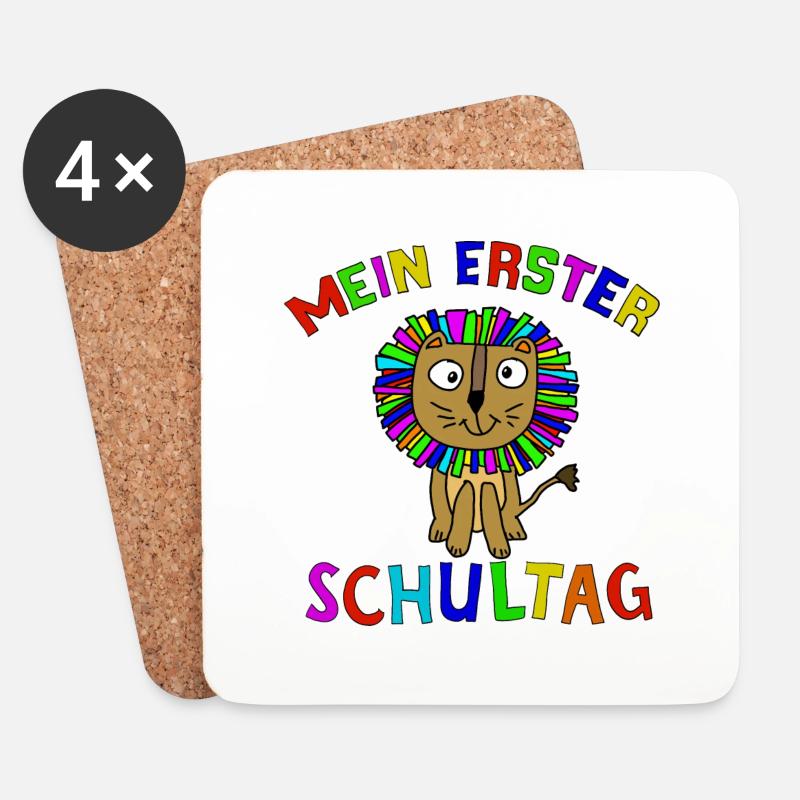 1. Schultag - Untersetzer (4er-Set) - Weiß