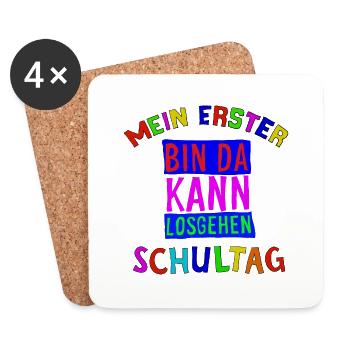 Erster Schultag - Untersetzer (4er-Set) - Weiß - Vorne