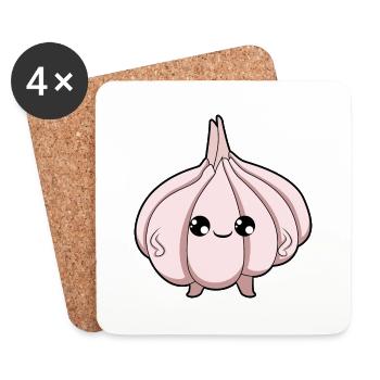 Knoblauch - Untersetzer (4er-Set) - Weiß - Vorne