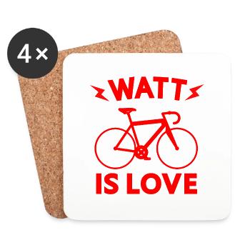 Rennrad Love Triathlon Fahrrad Geschenk Radfahrer - Untersetzer (4er-Set) - Weiß - Vorne