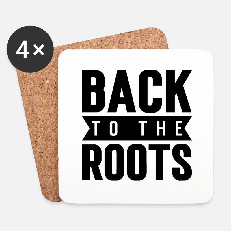 Back to the roots - Untersetzer (4er-Set) - Weiß
