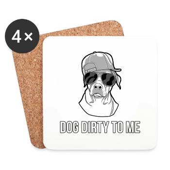 dog animal great dane puppy dog dog lover - Coasters (set of 4) - white - Front