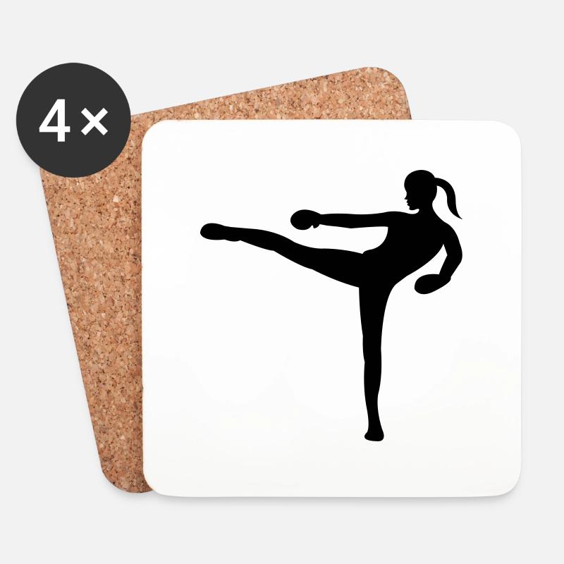 kickboxing woman - Untersetzer (4er-Set) - Weiß