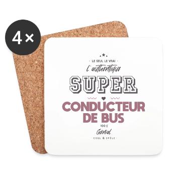 L authentique super conducteur de bus - Dessous de verre (lot de 4) - blanc - Devant