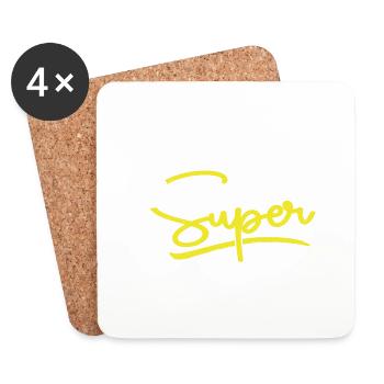 Un Super Bricoleur Cadeau Homme Humour Drôle - Dessous de verre (lot de 4) - blanc - Devant