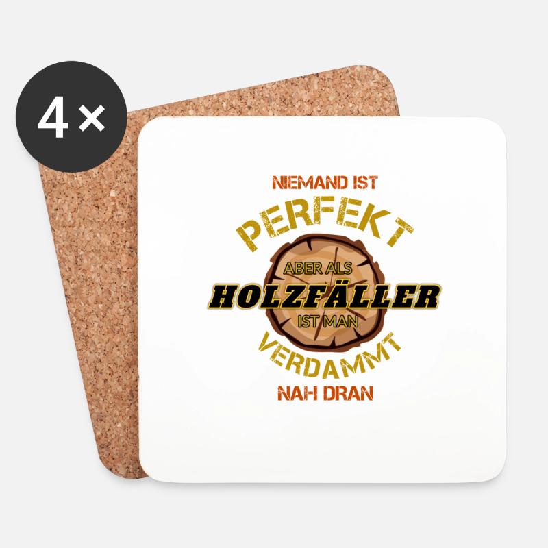 Holzfäller geschenk - Untersetzer (4er-Set) - Weiß