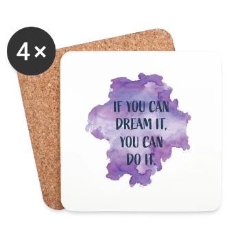 if you can dream it, you can do it - Coasters (set of 4) - white - Front