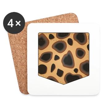 Geopard pocket - Coasters (set of 4) - white - Front