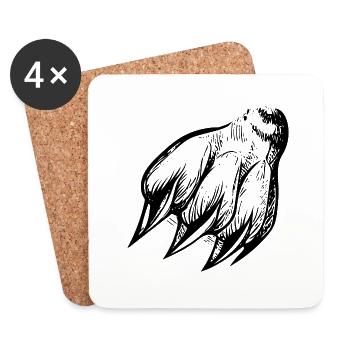 Dangerous claw paw - Coasters (set of 4) - white - Front