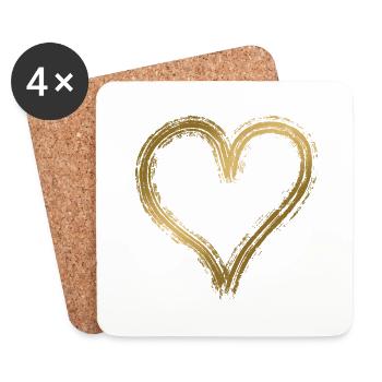 Heart gold - Coasters (set of 4) - white - Front