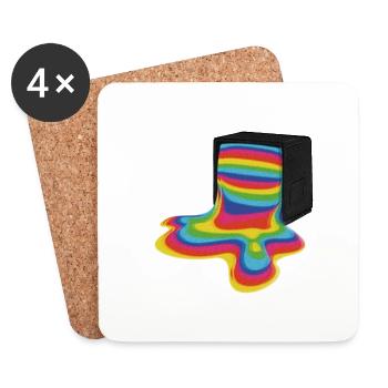 TV full of colors - Coasters (set of 4) - white - Front