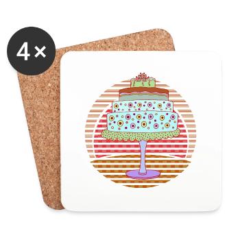 Cake - Coasters (set of 4) - white - Front