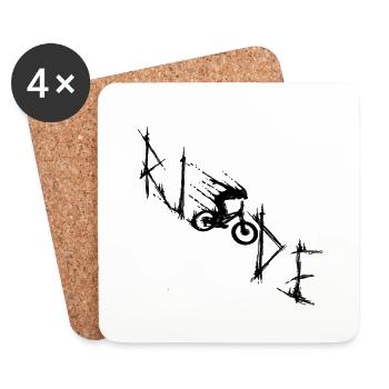 Mode de vie VTT - Ride Sui - Dessous de verre (lot de 4) - blanc - Devant