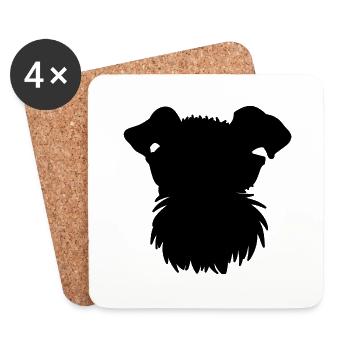 Cooler Schnauzer mit Sonnenbrille - Untersetzer (4er-Set) - Weiß - Vorne