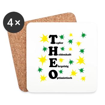 Theo - Untersetzer (4er-Set) - Weiß - Vorne