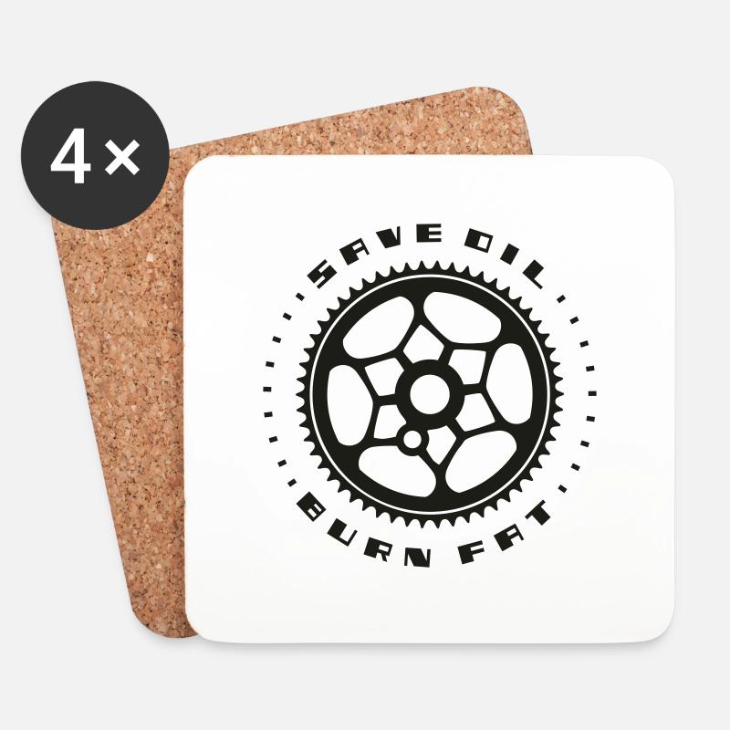 Save Oil - Burn Fat - Untersetzer (4er-Set) - Weiß
