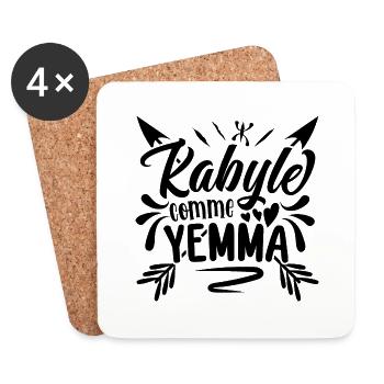 Kabyle comme yemma - Dessous de verre (lot de 4) - blanc - Devant
