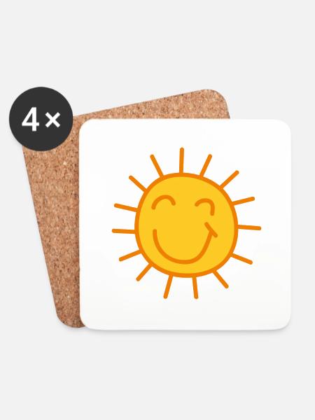 Sonnenschein Comic - Untersetzer (4er-Set) - Weiß