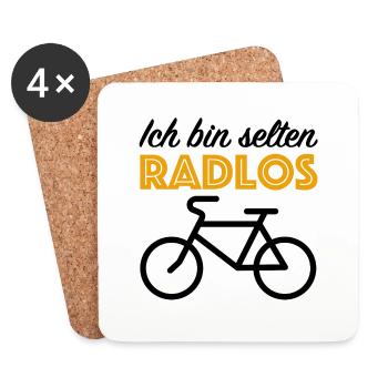 Ich bin selten Radlos, Fahrrad Fahrradtour Natur - Untersetzer (4er-Set) - Weiß - Vorne