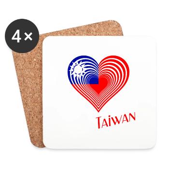 Taiwan Maske Taiwan free Taiwan Taipeh Mask - Untersetzer (4er-Set) - Weiß - Vorne