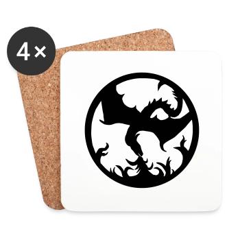 Dragon Fire - Untersetzer (4er-Set) - Weiß - Vorne