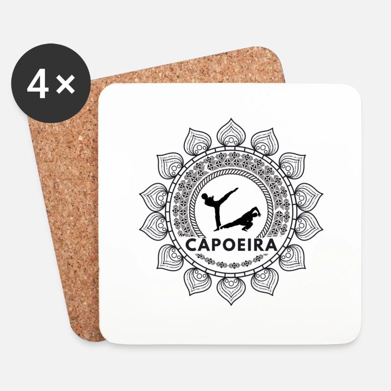 Capoeira Mandala - Untersetzer (4er-Set) - Weiß